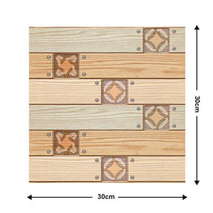 10 Pieces Of Wood Grain 3D Wall Stickers Removable Tiles For Home Decoration