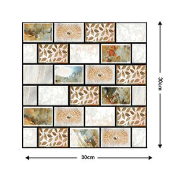 10 Pieces Of Wood Grain 3D Wall Stickers Removable Tiles For Home Decoration