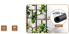 6-Tier Indoor Plant Stand with Grow Lights - 40" Metal Corner Shelf for Multiple Plants & Flowers