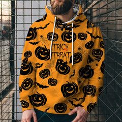 Pull imprimé de la série tête de citrouille d'Halloween à la mode