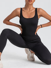 3 Pack Women's Ribbed Solid Color One-Piece Jumpsuit, Form-Fitting Sensual Activewear, Classic Sleeveless Full-Length Pants For Sport Casual Wear