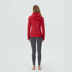 Full Zip Hoodie Fitness Running Long Sleeve Top Fleece Sweater