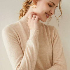 Autumn and winter half high collar cashmere sweater