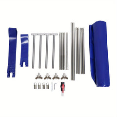 47.2" x 31.4" Waterproof Rectangular Aquarium - Modern Stainless Steel Frame Fish Tank with Drain Valve & Connectors