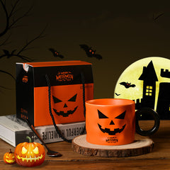 Tasse en céramique de citrouille, tasses en céramique avec poignée, Portable, mignon, cadeau d'halloween, fournitures durables pour fête d'halloween