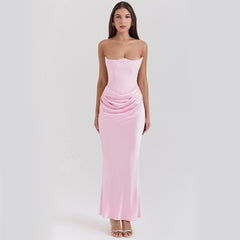 Slim Tube Top Long Dress Sexy Fashion Bandeau Backless Party Evening Dresses For Women Clothing