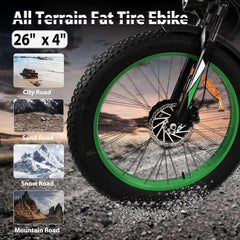 2000W Motor Electric Bike Adults - 31 MPH Electric Bike With 26 Inches Fat Tire 20AH Removable Battery, Hydraulic Disc Brake 21 Speed US only