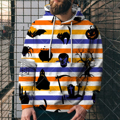 Pull imprimé de la série tête de citrouille d'Halloween à la mode