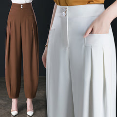 Harem Pants High Waist Drape Ice Silk Bloomers Loose Casual