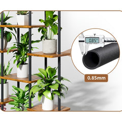 6-Tier Indoor Plant Stand with Grow Lights - 40" Metal Corner Shelf for Multiple Plants & Flowers