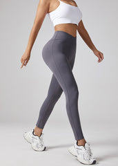 V-waist Elastic Sports Leggings, Women's Peach Hip Lifting Running Speed Drying Yoga Pants