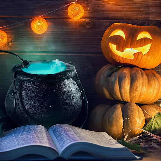 Lumières changeantes de couleur de seau de sorcière de fumée de citrouille d'Halloween