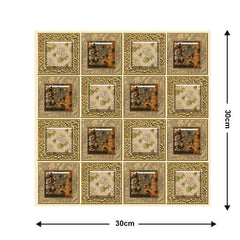 10 Pieces Of Wood Grain 3D Wall Stickers Removable Tiles For Home Decoration