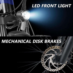 500W Electric Bike - 27.5 Inches 500W 48V 27 Speed Blue Ebike US only