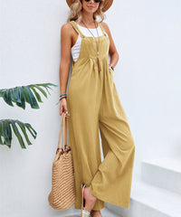 Women’s Solid Color Casual Suspender Trousers Overall | Trendy & Comfortable Women’s Overalls