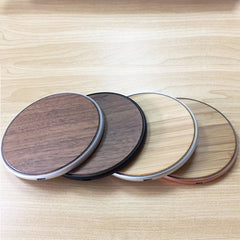 New Round Wooden Wireless Charger 15W Fast Charge Walnut Maple Wood Craft Gift Mobile Phone Wireless Fast Charger