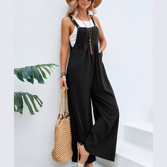 Women’s Solid Color Casual Suspender Trousers Overall | Trendy & Comfortable Women’s Overalls