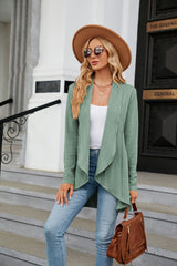 Women's Casual Lightweight Open Front Cardigans Soft Draped Long Sleeve