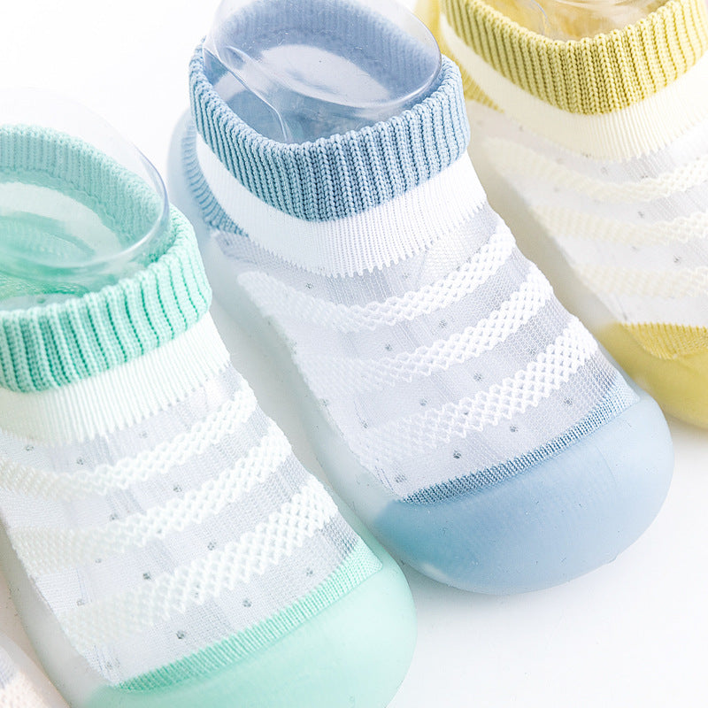 Baby Ice Silk Non-slip Socks Shoes Soft Bottom Breathable
