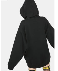 Pull ample à capuche imprimé tête de mort