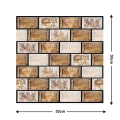 10 Pieces Of Wood Grain 3D Wall Stickers Removable Tiles For Home Decoration