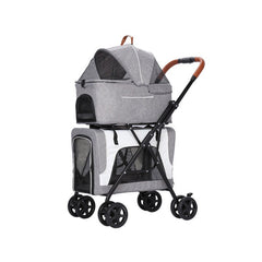 Lightweight Separated Double-layer Cabas Pet Cart