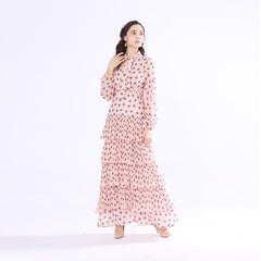 Nouveau Jupe en mousseline de soie mince robe à pois dames