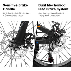 V20235 20 Inch Fat Tire Bike 7 Speed Mountain Bike, Dual Disc Brakes, High Carbon Steel Frame, Front Suspension, Mountain Buggy, City Commuter City Bike, Fat Tire Bike