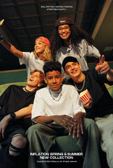 American West Coast Fashion Brand Black And White Solid Color T-shirt