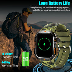 Smart Watch (Answer/Call) Outdoor Sports Watch LED Altimeter Barometer 100+ Sports Modes 600mAh Battery Multimedia Message Viewing Weather Pedometer Fitness Tracker for Android iPhone Gift