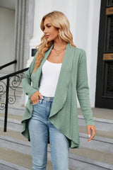 Women's Casual Lightweight Open Front Cardigans Soft Draped Long Sleeve
