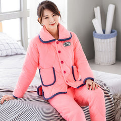Women's Pajamas Winter Thickened Three Layers In Winter