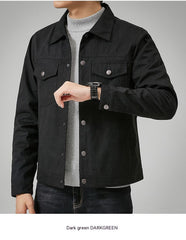 Men's Casual Suede Brushed Fabric Youth Fashion British Style Jacket