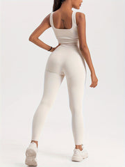 3 Pack Women's Ribbed Solid Color One-Piece Jumpsuit, Form-Fitting Sensual Activewear, Classic Sleeveless Full-Length Pants For Sport Casual Wear