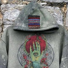 Printed Casual Hooded Men's Sweater