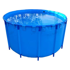 LVJU Foldable Fish Tank - 180 Gallon (680L) Round Plastic Pond for Fresh/Salt Water Breeding, 120cm Diameter x 60cm Height