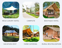 Large Mongolian Yurt Tent – Double Slope Steel & Bamboo Frame, Water-Resistant PVC, Glamping, Farmhouse, Restaurant, BBQ