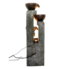 40" 4-Tier Outdoor Resin Planter Waterfall Fountain - Garden Fountain for Yard, Patio & Backyard Decor