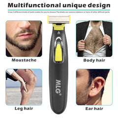 MLG Electric Shaver for Men & Women – Portable Full Body Trimmer, USB Rechargeable, T-Shaped Blade Razor for Beard & Armpits, Washable