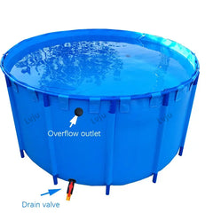 LVJU Foldable Fish Tank - 180 Gallon (680L) Round Plastic Pond for Fresh/Salt Water Breeding, 120cm Diameter x 60cm Height