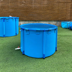 LVJU Foldable Fish Tank - 180 Gallon (680L) Round Plastic Pond for Fresh/Salt Water Breeding, 120cm Diameter x 60cm Height