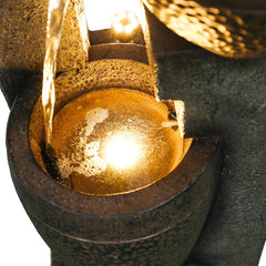 40" 4-Tier Outdoor Resin Planter Waterfall Fountain - Garden Fountain for Yard, Patio & Backyard Decor