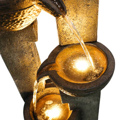 40" 4-Tier Outdoor Resin Planter Waterfall Fountain - Garden Fountain for Yard, Patio & Backyard Decor