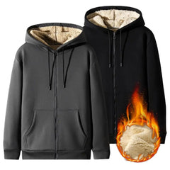 Sweatshirt Coat Front Pockets Warm Zipper Lamb Wool Jacket Men and Woman Winter Pure Color Plush Lined Cardigan Hoodie