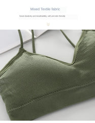 Sexy V-Neck Sports Bra for Women – Backless Push-Up Bralette Top | Seamless Fitness Brassiere Sport Femme