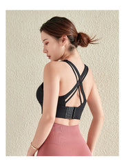 Women’s High Impact Sports Bra – Push-Up Gym Bra with Back Closure, Workout Crop Top for Yoga & Fitness