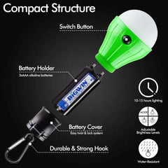 Portable Camping Light | Mini LED Bulb Emergency Lamp with 3 Lighting Modes & Hanging Hook