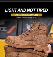 Safety Shoes For Men Light Weight Steel Toe Orginal Waterproof Work Safety Sneakers Boots Anti-Smashing Steel Toe Puncture Proof