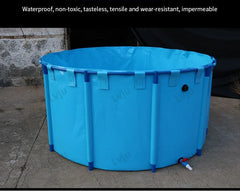 LVJU Foldable Fish Tank - 180 Gallon (680L) Round Plastic Pond for Fresh/Salt Water Breeding, 120cm Diameter x 60cm Height