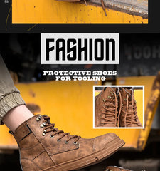 Safety Shoes For Men Light Weight Steel Toe Orginal Waterproof Work Safety Sneakers Boots Anti-Smashing Steel Toe Puncture Proof